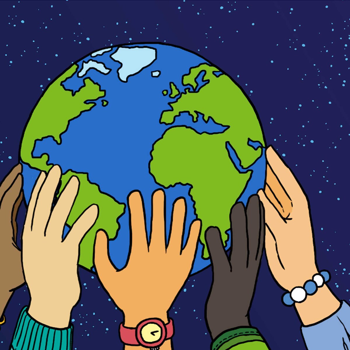 mani che tengono la terra